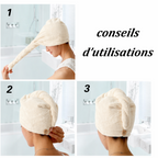 Serviette cheveux enveloppante