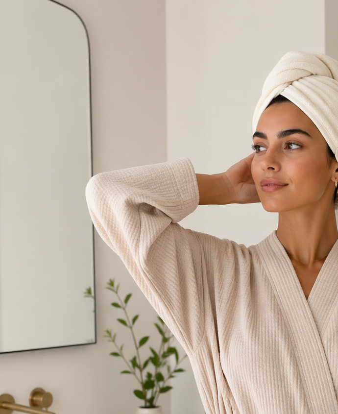 Serviette cheveux enveloppante